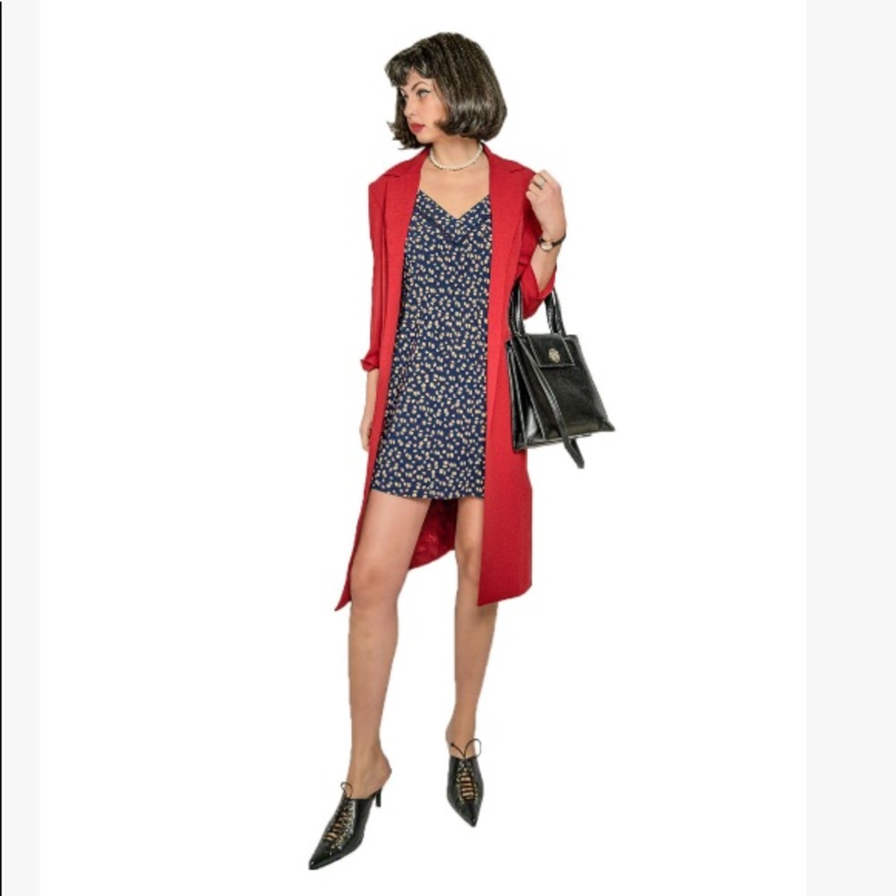 Vintage Halston Long Blazer in Rust Color Size 6 - Picture 2 of 5
